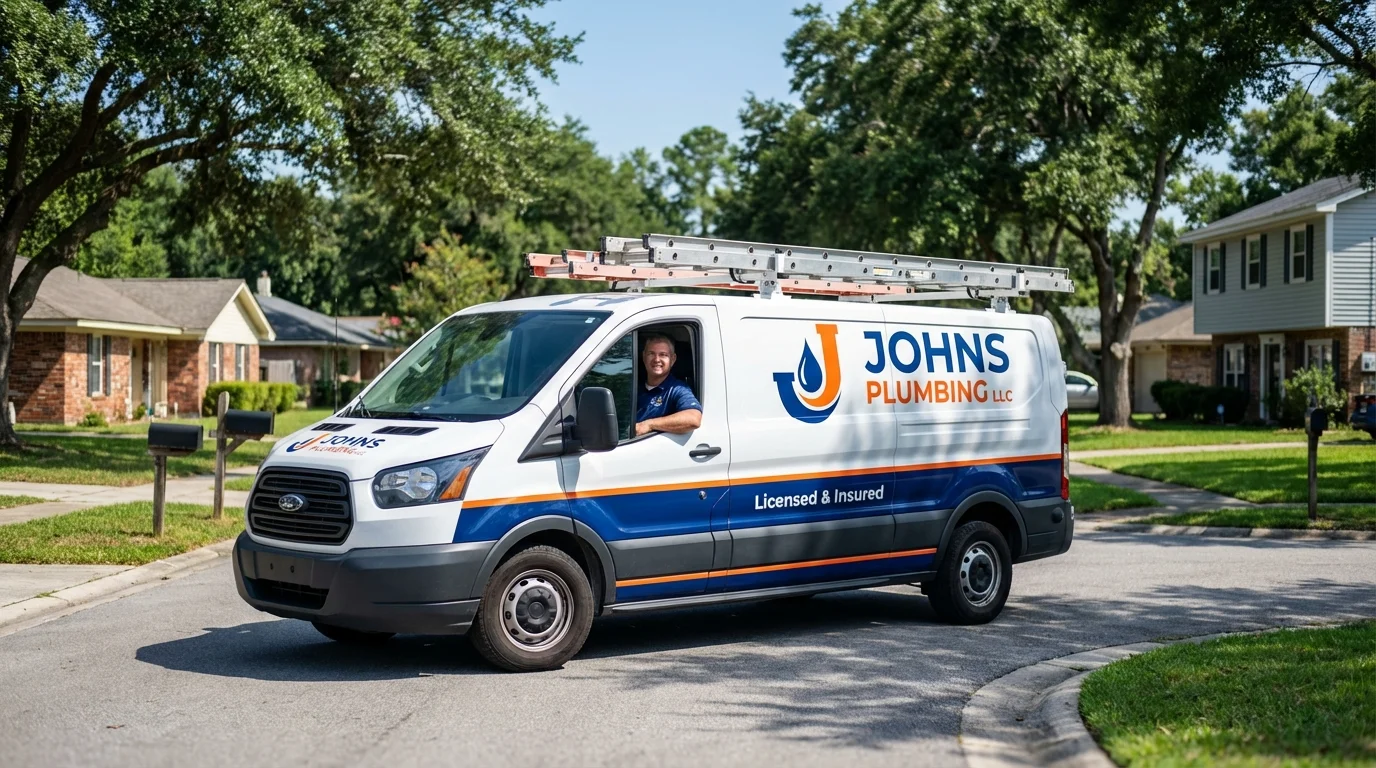 Johns Plumbing LLC service van in Kearny, NJ