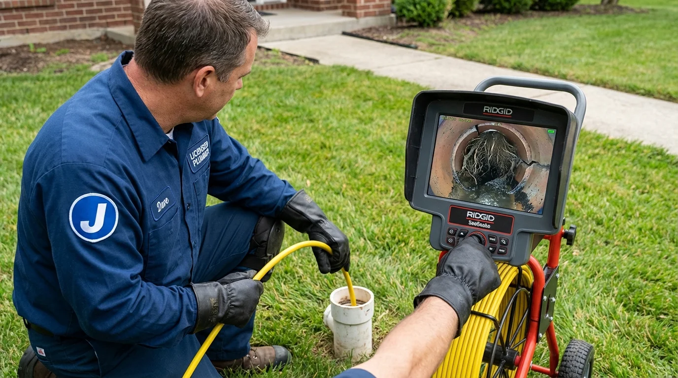 Sewer camera inspection being performed by Johns Plumbing LLC in Kearny